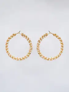 D'oro Gold-Plated Circular Hoop Earrings