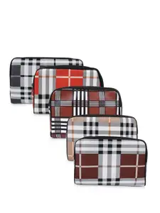 CIMONI Women Set Of 5 Checked Zip Around Wallet