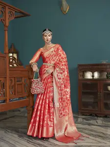 elora Ethnic Motifs Woven Design Zari Detail Banarasi Saree
