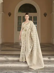 elora Ethnic Motifs Woven Design Zari Detail Banarasi Saree