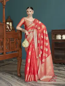 elora Ethnic Motifs Woven Design Zari Detail Banarasi Saree