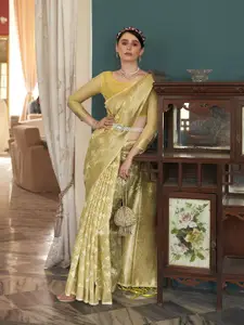 elora Ethnic Motif Woven Design Zari Cotton Silk Banarasi Saree