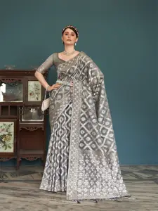 elora Ethnic Motifs Woven Design Zari Silk Cotton Banarasi Designer  Saree