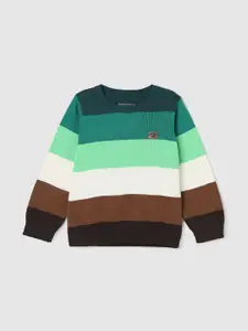max Boys Colourblocked Cotton Pullover Sweater