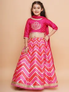 Bitiya by Bhama Girls Embroidered Ready to Wear Lehenga & Blouse With Dupatta