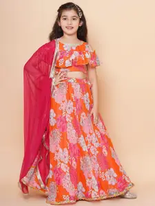 Bitiya by Bhama Girls Printed Ready to Wear Lehenga & Blouse With Dupatta