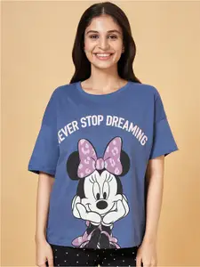 Dreamz by Pantaloons Mickey Mouse Printed Drop Shoulder Sleeves Cotton Oversized T-Shirt