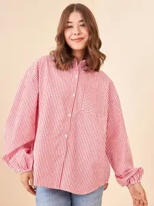 Kibo Comfort Striped Oversized Cotton Casual Shirt
