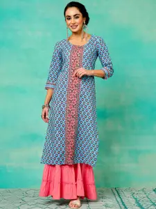 Anouk Floral Printed Pure Cotton Straight Kurta