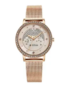 Titan Women Water Resistance Stainless Steel Analogue Watch 95236WM03