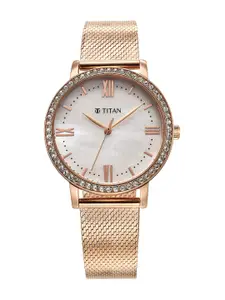 Titan Women Water Resistance Stainless Steel Analogue Watch 95236WM01
