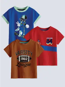 BAESD Boys Multicoloured 3 Printed Applique T-shirt