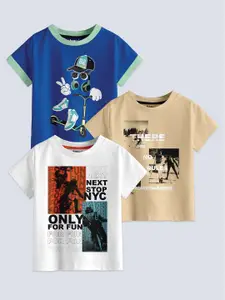 BAESD Boys Multicoloured 3 Printed Applique T-shirt