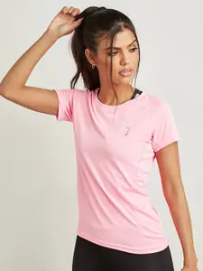 Campus Sutra Women Pink Polo Collar T-shirt