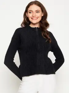 Madame Women Black Boucle Pullover