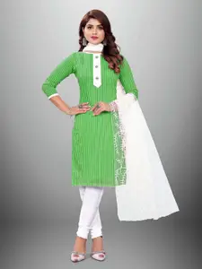 APNISHA Green & White Unstitched Dress Material