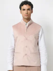 RARE RABBIT Men Emerald Slim Fit Woven Emerald Nehru Jacket