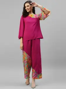 DEEBACO Printed Top With Trousers Co-Ords