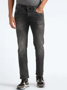 Flying Machine Men Mid Rise Tapered Fit Clean Look Heavy Fade Stretchable Jeans
