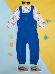 YU by Pantaloons Boys Cotton Dungarees With Graphic Printed T-shirt
