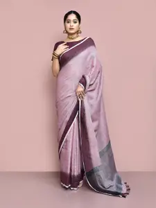 elora Magenta & Purple Linen Blend Saree