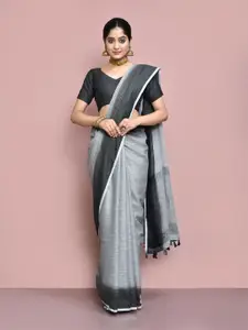 elora Grey Linen Blend Saree