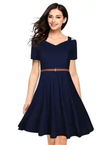 BAESD Blue Fit & Flare Dress