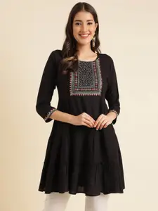 Sangria Women Ethnic Motifs Embroidered A-Line Flared Top