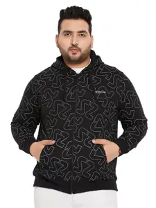 Sztori Plus Size Typography Printed Hooded Sweatshirt
