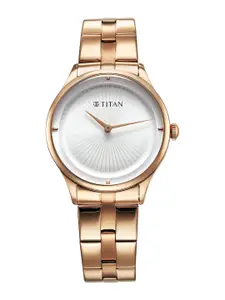 Titan Women Water Resistance Stainless Steel Analogue Watch 95185WM02