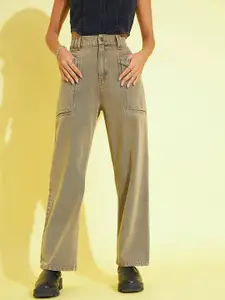 Noh.Voh - SASSAFRAS Kids Girls Brown Straight Fit Highly Distressed Jeans