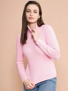 98 Degree North Turtle Neck Ribbed Acrylic Pullover