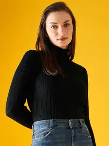 98 Degree North Ribbed Turtle Neck Acrylic Pullover