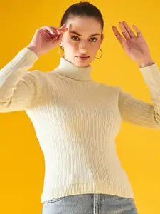 98 Degree North Striped Turtle Neck Acrylic Pullover