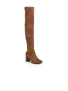 Flat n Heels Women High-top Heeled Slouchy Boots