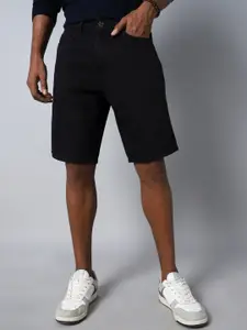 High Star Men Black Loose Fit Denim Shorts