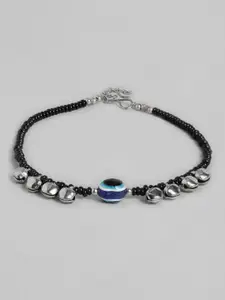 Anouk Silver-Plated Evil Eye Beaded Anklet