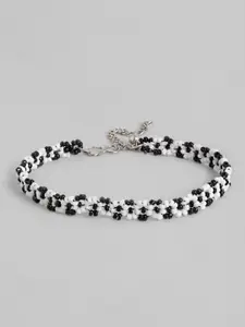 Anouk Women Silver-Plated Beads Studded Anklet