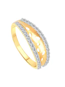 Vighnaharta Gold-Plated CZ Studded Designer Crush Finger Ring