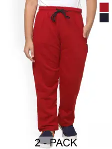 IndiWeaves Boys Pack of 2 Mid-Rise Track Pants