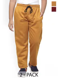 IndiWeaves Boys Pack Of 2 Mid-Rise Fleece Track Pants