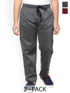 IndiWeaves Boys Pack of 2 Mid-Rise Track Pants