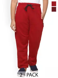 IndiWeaves Boys Pack Of 2 Mid-Rise Fleece Track Pant