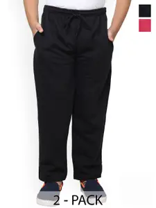 IndiWeaves Boys Pack of 2 Mid-Rise Fleece Track Pants