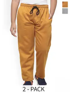 IndiWeaves Boys Pack Of 2 Mid-Rise Fleece Track Pants