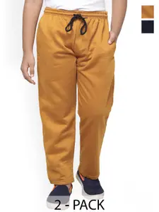 IndiWeaves Pack Of 2 Boys Mid-Rise Fleece Track Pants