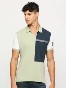 Pepe Jeans Colourblocked Polo Collar Pure Cotton T-shirt