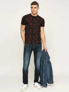 Pepe Jeans Abstract Printed Pure Cotton Slim Fit T-shirt