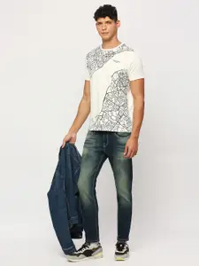 Pepe Jeans Abstract Printed Pure Cotton Slim Fit T-shirt