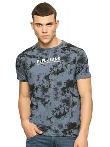 Pepe Jeans Abstract Printed Pure Cotton Slim Fit T-shirt